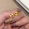 Aretes de Nariz Geométricos Huecos para Mujer, Aretes Simples Minimalistas Exquisitos Mate Cepillado, Accesorios de Oreja Creativos Versátiles Pequeños