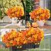 Flores Artificiales Nuevas de Otoño Flores Falsas Venta Caliente en Amazon Eucalipto Gloria de la Mañana Plantas Flores Decoración Exterior para Patio
