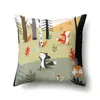 Funda de Almohada Sencilla con Diseño de Animales Geométricos Funda de Almohada de Oficina Funda de Almohada Lumbar Poliéster Funda de Almohada Sencilla para Sofá