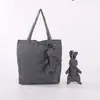 Tela Impermeable a Cuadros Oso Bolsa Tote de Almacenamiento para Compras en Supermercado Bolsa de Compras Plegable Bolsa de Almacenamiento Venta al por Mayor