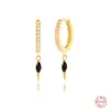Brincos de Argola Cônica com Rebite de Diamante em Prata Esterlina S925 Brincos Estilo Quente Transfronteiriço Europeu e Americano INS
