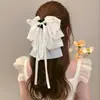 Pinza para el Pelo con Lazo de Malla Negra de Cinta de Gama Alta, Pinza de Tiburón Pequeña, Adorno para el Pelo de Mujer para la Parte Trasera