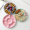 Plato Dividido de Plástico para Frutas Secas, Plato de Dulces para el Hogar, Mesa de Café para Sala de Estar, Plato de Frutas, Plato para Semillas de Melón, Bandeja de Bocadillos 157g