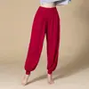 Pantalones de Baile Pantalones de Yoga Bolsillo Pantalones de Bloomers Pierna Ancha Cintura Alta Pantalones de Danza Moderna Sueltos Adulto Casual Pantalones para el Hogar