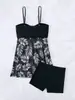 2024 comércio exterior transfronteiriço ins novo maiô shorts boxer divididos cintura alta maiô tankini de malha feminino Tankini