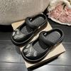 Mary Jane Hole Shoes Sandálias de Escritório de Verão Femininas Aumentadas Baotou Cyber Chinelos de Fundo Grosso Populares para Mulheres de Verão