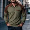 Camisa tipo polo de punto gofrado para otoño, estilo europeo y americano, con bolsillos con cremallera, ropa deportiva para hombre, prenda exterior para hombre para otoño