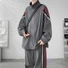 Uniforme Escolar Casual de Primavera para Hombre Traje Casual Estilo Hong Kong Moda Juvenil Estudiante Casual Correa Combinación de Colores Conjunto de Dos Piezas