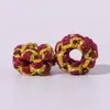 Colar de Corda Trançada para Mãos Flor de Pessegueiro Tecida à Mão Acessórios Contas Espaçadoras Acessórios de Corda para Mãos DIY Botão de Nó de Abacaxi Botão de Nó