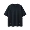 Camiseta Casual de Manga Corta para Hombre, Transpirable, Fresca, Cómoda, Holgada, con Diseño de Pliegues Tridimensionales y Remaches, Estilo Nuevo de Verano 2026