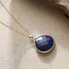 Colgante de gota de agua de lujo, estilo francés, de piedra natural de cristal simple de alta calidad, chapado en cobre y oro auténtico, joyería de Amazon.
