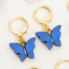 Yiwu Accesorios Joyería DIY Estilo Coreano Nuevos Pendientes de Mariposa Acrílicos Coloridos de Moda Pendientes
