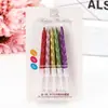 Amazon Transfronteiriço estilo ins vela de aniversário colorida pequena ventosa decoração de bolo com rosca festa panificação diy inserir