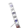 Venta al por mayor de fábrica Popular Pulsera Natural de Tanzanita con Incrustaciones de Plata S925 Piedra Principal 4*6 Joyería de Lujo Venta Directa de Fábrica