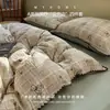 Juego de cuatro piezas de algodón de doble capa, ultra suave, grado A para bebés, para dormir sin ropa, sábana bajera, funda de edredón y sábana encimera para uso en dormitorios, juego de tres piezas