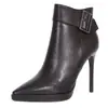 Botas Curtas de Salto Alto Slim com Forro de Lã, Novo Estilo com Design Elegante, Aumentam a Altura, Estilo Versátil de Bico Fino para Mulheres, Adequadas para o Ambiente de Trabalho, Modelos de Outono e Inverno