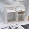 Estante de almacenamiento de escritorio, estante de almacenamiento de múltiples capas, estante de escritorio para dormitorio de estudiantes, estante de oficina con compartimentos de múltiples capas