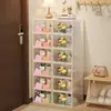 Caja de zapatos transparente a prueba de polvo y engrosada para dormitorios y apartamentos pequeños de alquiler, estante para zapatos que ahorra espacio, zapatero simple