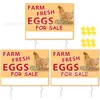 Letrero de Huevos Frescos de Granja Estilo Nuevo Transfronterizo Hecho de Material Plástico Corrugado para Venta de Huevos Rurales y Publicidad en el Patio