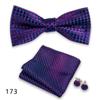 Conjunto de tres piezas de corbata y pañuelo de bolsillo para hombre, de poliéster, con estampado para banquetes, bodas, camisas, lazos y cuello con flores