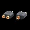 Adaptador AV RCA 1-2 banhado a ouro Lotus macho para cabo de extensão de áudio e vídeo fêmea 2RCA plugue de conversão