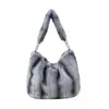 Nova Bolsa de Pelúcia Feminina Estilo Balde Outono/Inverno Bolsa de Ombro Único Retrô para Usar sob o Braço Bolsa de Mão para o Trabalho Grande Capacidade Bolsa Estilo Simples Preguiçoso