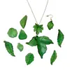 Colgantes surtidos de hoja acrílica transparente verde al azar para pendientes hechos a mano, llaveros y accesorios DIY