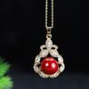 Colgante con incrustaciones de cinabrio al por mayor de fábrica, mineral crudo, alto contenido de arena de oro púrpura, colgante de moda, collar ligero de lujo para mujer