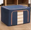 Caixa de Armazenamento de Roupas em Tecido de Algodão e Linho à Prova de Umidade Caixa de Armazenamento de Colchões de Algodão Caixa de Armazenamento de Brinquedos com Estrutura de Aço Extra Grande