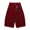 Comercio Exterior Transfronterizo Retro Americano Costura Desconstruida Bolsillos Múltiples Jeans Pantalones Cortos Cargo Sueltos Diseño Pantalones Cropped