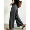 Pantalones de pierna ancha de alta gama, estilo europeo moderno, para principios de otoño de 2026, con un diseño fluido, de nicho, cintura alta, corte para figura de pera, efecto adelgazante y estilo casual