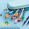 Funda para Lápiz para Estudiantes de Primaria, Tapa Protectora de Lápiz Linda, Tapa de Bolígrafo Transparente, Extensor de Lápiz de Escritura para Niños, Portalápices