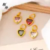 Fuerte retención de color Oro vietnamita accesorios DIY 4 colores circonita incrustada colgante de corazón pulsera pulsera collar accesorios dorados