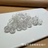Corazón de cristal blanco tallado sutra cuentas sueltas con cuentas espaciadoras pulsera de mano accesorios de juego de texto