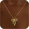 Colar com Laço Dourado Lindo da Amazon Colar com Pingente Elegante Joia Colar Presente para Celebração de Férias de Meninas