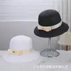 Estilo Nuevo de Verano Estilo Francés Moda de Paja Elegante Sombrero de Pescador para Mujer, Protección Solar Versátil Sombrero de Paja de Gama Alta para la Playa