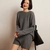Pantalones Cortos Casuales de Cachemira Suave con Trenzado Moda para Mujer Otoño e Invierno Nuevo Estilo Estilo Perezoso Urbano Simple Pantalones de Punto Cintura Alta