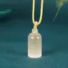 Venta Directa de Fábrica Colgante de Calabaza Piedra Ojo de Gato Colgante de Sello Color Champaña Hebilla de Paz Azul Hielo Accesorios Rosas Colgante de Jade