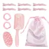 Bolsa com cordão de pente fofo, posicionamento de partição, clipe de jacaré, elástico de alta elasticidade, conjunto de combinação para cabeleireiro