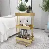Carro de Salón de Belleza para Tatuajes, Extensiones de Pestañas, Uñas y Herramientas de Peluquería; Estantería Móvil