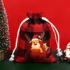 Novo Natal xadrez saco de algodão janela cordão espartilho saco de doces de Natal Natal xadrez de algodão espartilho bolso