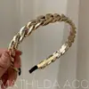 Nueva diadema de cadena retro estilo coreano, estilo europeo y americano de metal estilo ins, estilo dorado y plateado, accesorio para el cabello chic versátil