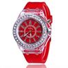 Relógio de pulso luminoso com strass LED, estilo moda da Coreia do Sul, Geneva, para estudantes casais masculino e feminino, de gelatina, com quartzo