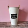 Balde de Flores Recipiente de Flores Lata Balde de Flores Vaso de Ferro Vintage Floricultura Balde de Flores Ferro Flor Seca Vaso de Flores Balde de Flores Despertar