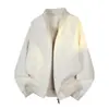 Chaqueta de Aviador Otoñal para Hombre Tangkez, Holgada Casual Versátil Estilo Americano Marca de Moda Chaqueta de Béisbol, Abrigo de Color Sólido para Hombre