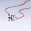 Plata Esterlina 925 Estilo Coreano Clásico Cuatro Garras Collar de Diamante Solitario para Mujer Elegante Sencillo Versátil Colgante de Diamante Moussan de 2 Quilates Regalo