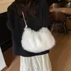 Bolsa de Veludo Pelúcia de Alta Qualidade para Mulheres 2025 Nova Moda Outono e Inverno Bolsa de Mão Casual Tendência Bolsa de Mão Pelúcia Bolsa de Braço