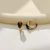 2026 Novos Brincos Elegantes e Minimalistas de Pedra Olho de Tigre, Design de Alto Padrão, Estilo de Moda Simples para o Dia a Dia, Acessórios de Orelha Versáteis