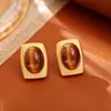 Pendientes de Ojo de Tigre Maillard Estilo Medieval, Simples, Modernos y de Alta Gama para Otoño e Invierno, Joyería de Diseño de Nicho para Celebridades de Internet
