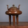 Quemador de Incienso de Cobre Puro de Tres Patas para Uso en el Hogar, Quemador de Incienso de Interior, Adorno Zen para Ceremonia de Incienso y Té, Cobre Artesanal de Suzhou